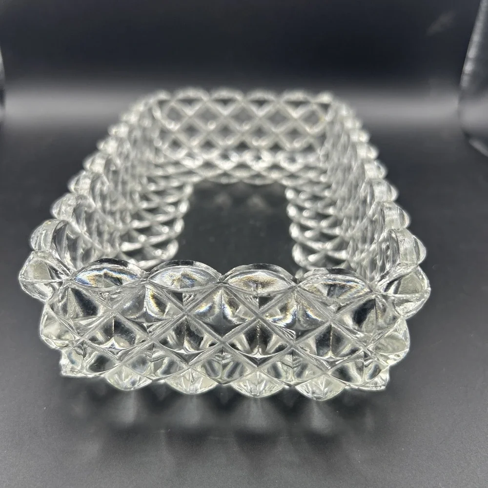 Vintage Fostoria American Clear Glass Rectangle Pickle Trinket Dish 6